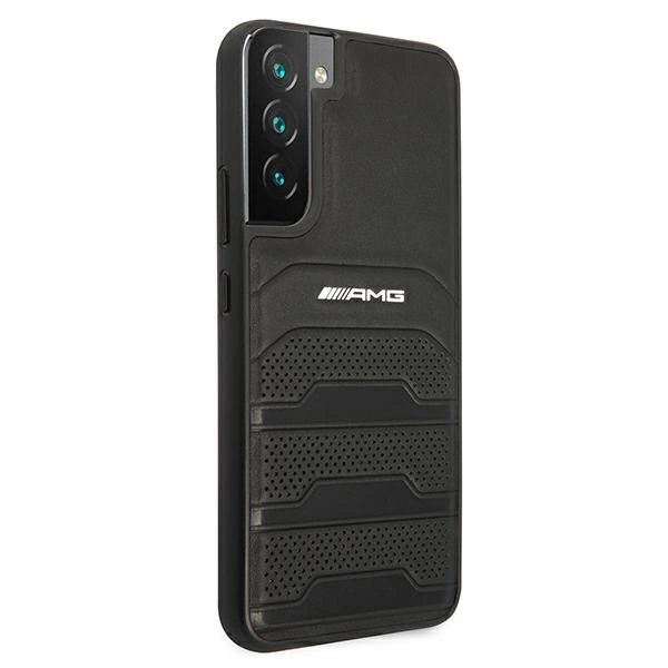 AMG AMHCS22MGSEBK S22+ S906 czarny/black hardcase Leather Debossed Lineseng