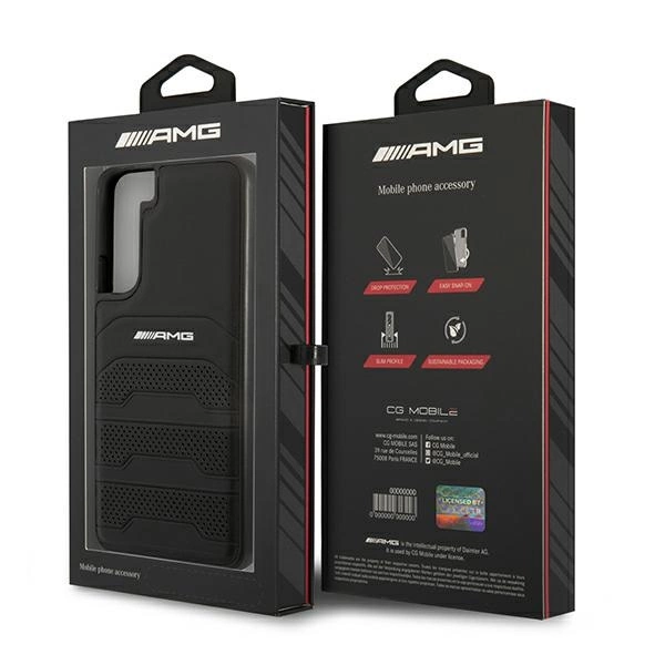 AMG AMHCS22MGSEBK S22+ S906 czarny/black hardcase Leather Debossed Lineseng
