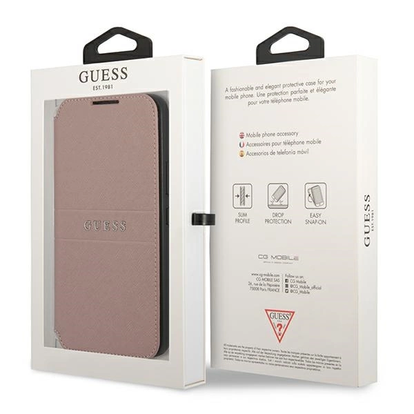 Guess GUBKS22MPSASBPI S22+ S906 pink/pink book Saffiano Stripeseng