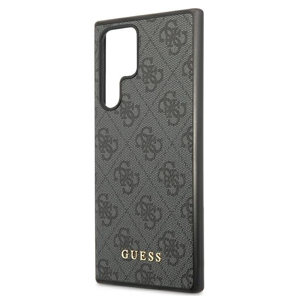 Guess GUHCS22LG4GFGR S22 Ultra S908 szary/grey hard case 4G Metal Gold Logoeng