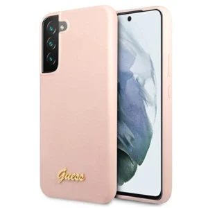 Guess GUHCS22MLSLMGPP S22+ S906 pink/pink hardcase Silicone Script Metal Logoeng