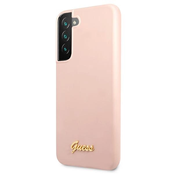 Guess GUHCS22MLSLMGPP S22+ S906 pink/pink hardcase Silicone Script Metal Logoeng