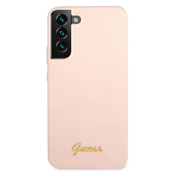 Guess GUHCS22MLSLMGPP S22+ S906 pink/pink hardcase Silicone Script Metal Logoeng