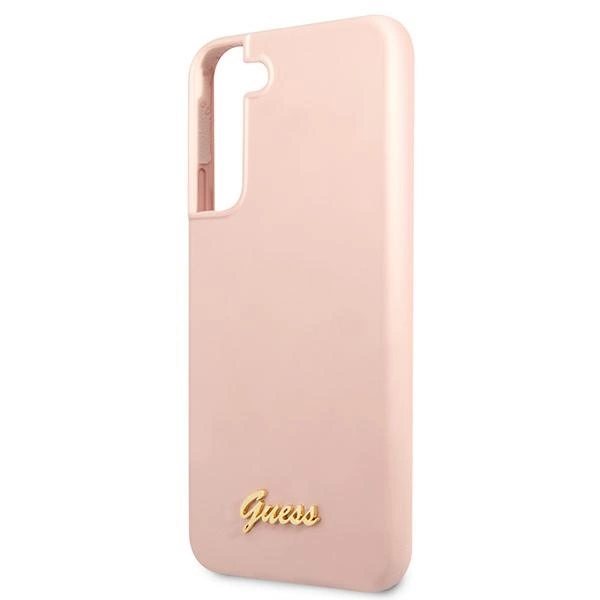 Guess GUHCS22MLSLMGPP S22+ S906 pink/pink hardcase Silicone Script Metal Logoeng