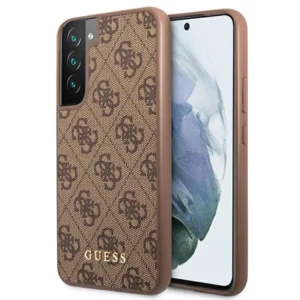 Guess GUHCS22SG4GFBR S22 S901 brązowy/brown hard case 4G Metal Gold Logoeng