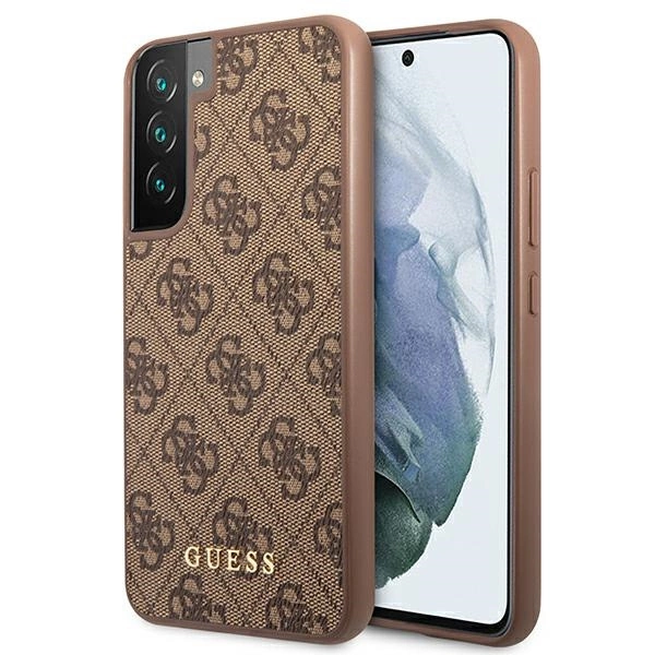 Guess GUHCS22SG4GFBR S22 S901 brązowy/brown hard case 4G Metal Gold Logoeng