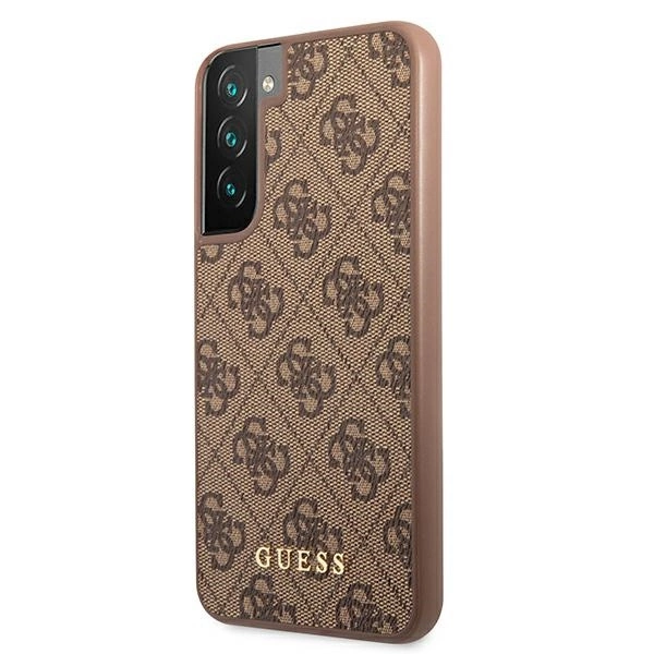 Guess GUHCS22SG4GFBR S22 S901 brązowy/brown hard case 4G Metal Gold Logoeng