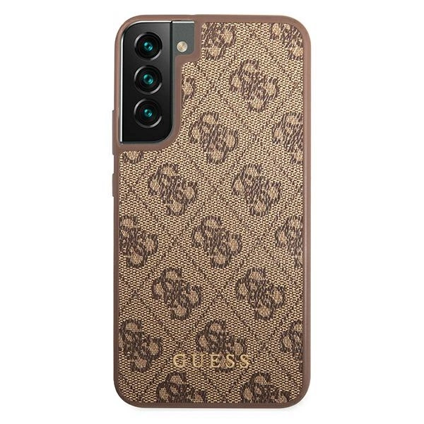 Guess GUHCS22SG4GFBR S22 S901 brązowy/brown hard case 4G Metal Gold Logoeng