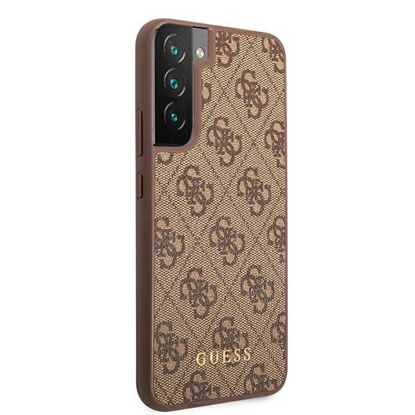 Guess GUHCS22SG4GFBR S22 S901 brązowy/brown hard case 4G Metal Gold Logoeng