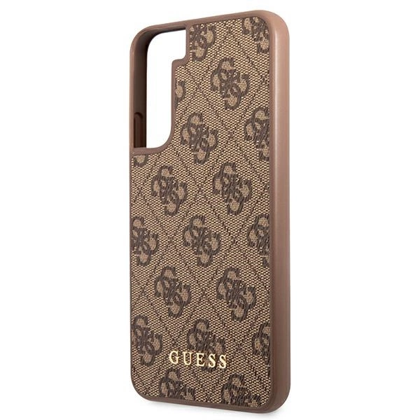 Guess GUHCS22SG4GFBR S22 S901 brązowy/brown hard case 4G Metal Gold Logoeng