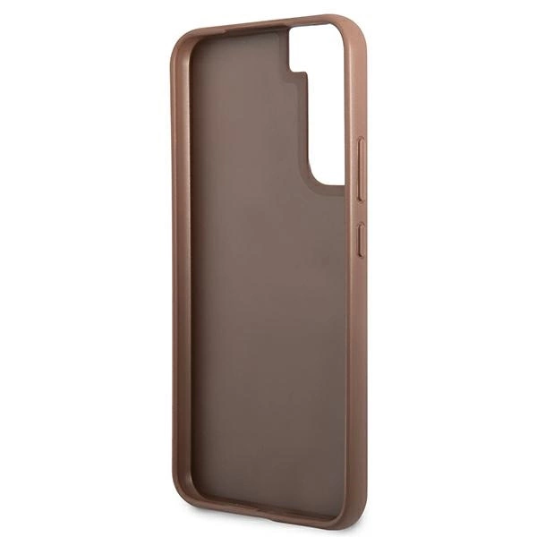 Guess GUHCS22SG4GFBR S22 S901 brązowy/brown hard case 4G Metal Gold Logoeng
