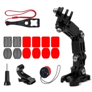 GoPro set of helmet mounting accessories for GoPro, DJI, Insta360, SJCam, Eken sports cameras (GoPro Cycling Helmet Chin Holder)eng
