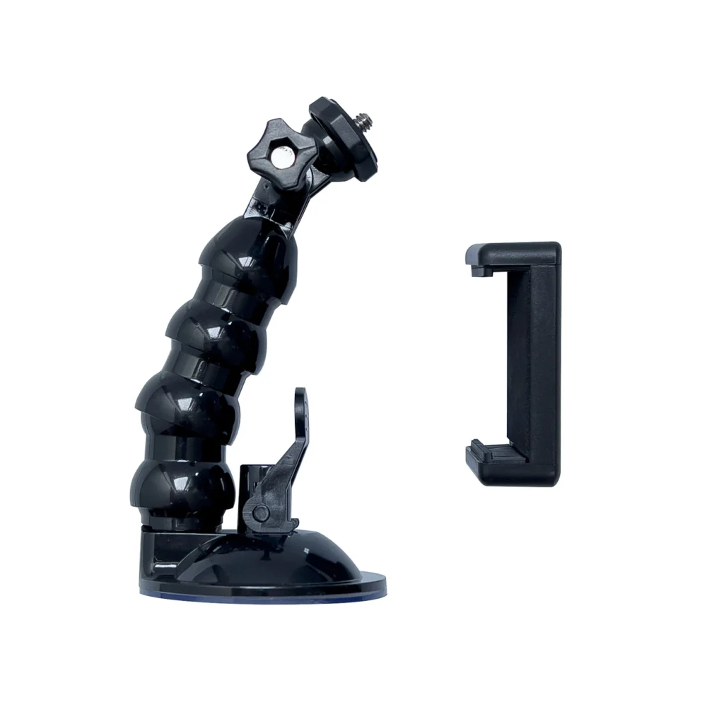 Suction Cup Holder for GoPro, DJI, Insta360, SJCam, Eken + Smartphone Adapter - Blackeng
