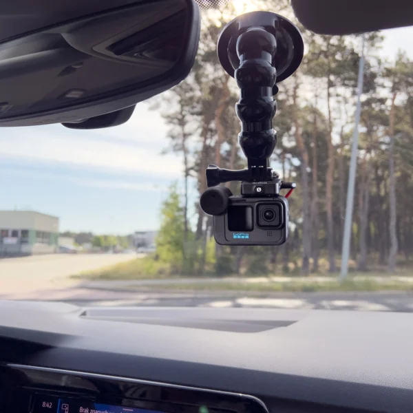 Suction Cup Holder for GoPro, DJI, Insta360, SJCam, Eken + Smartphone Adapter - Blackeng