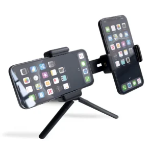 Dual adjustable smartphone holder with tripod black (E-type live dual camera)eng