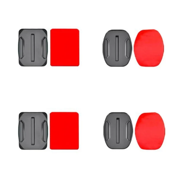 A set of flat and rounded mounting bases for GoPro, DJI Osmo Action, EKEN, SJCam, Insta360 sports cameras with 3M tapes - 2 pieceseng