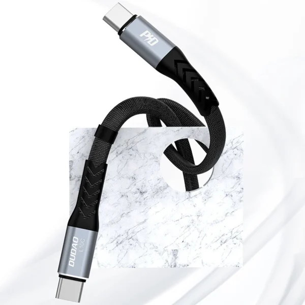 Dudao L10C USB-C - USB-C PD cable 100W 5A 0.23m - blackeng