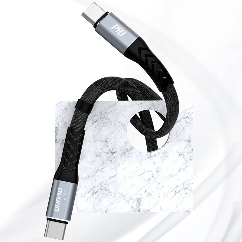 Dudao L10C USB-C - USB-C PD cable 100W 5A 0.23m - blackeng