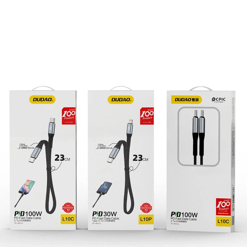 Dudao L10P Lightning - USB-C PD 20W cable 0.23m - blackeng