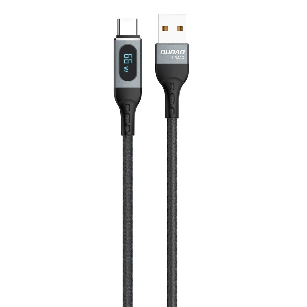 Dudao L7Max USB Cable - USB Type C Fast Charging PD 66W 1m with Display - Blackeng