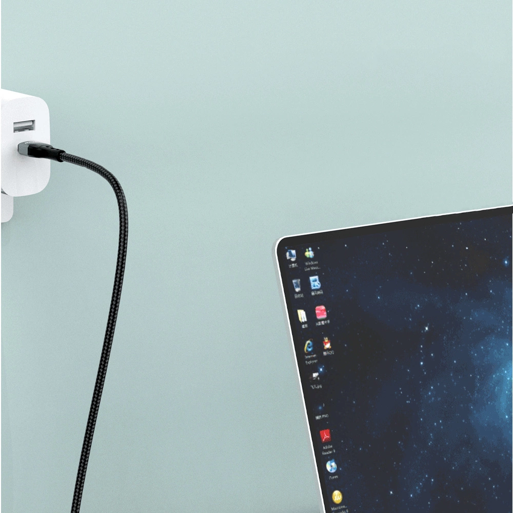 Dudao L7Max USB Cable - USB Type C Fast Charging PD 66W 1m with Display - Blackeng