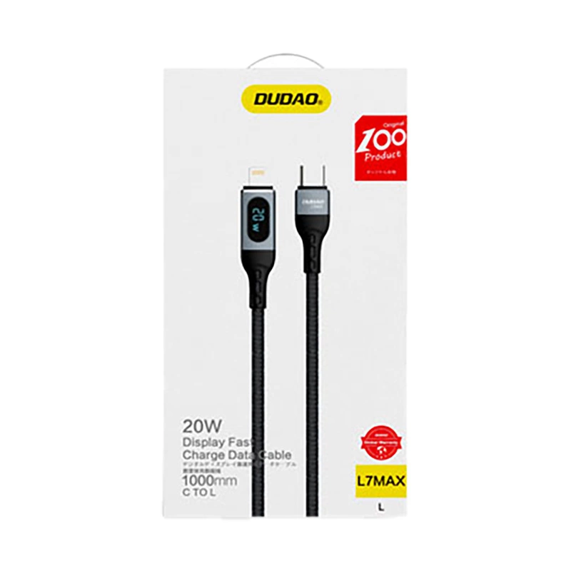 Dudao USB Type C - Lightning cable fast charging PD 20W 1m black (L7MaxL)eng