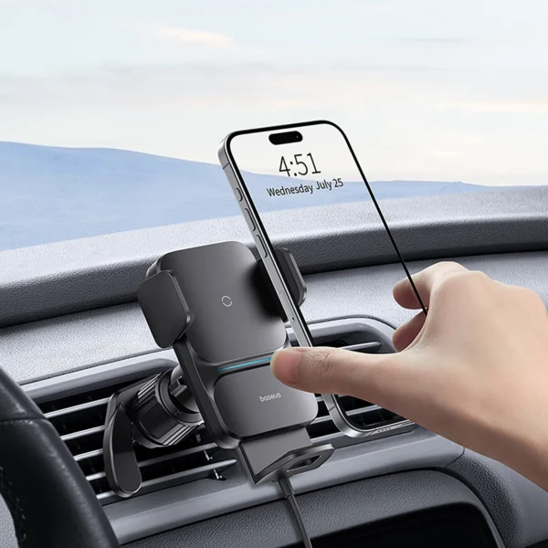 Baseus Wisdom Inductive Charger Car Phone Holder for Grille Black (CGZX000001)eng