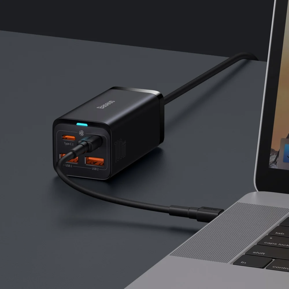 Baseus GaN3 Pro fast universal GaN charger 2 x USB Type C / 2x USB 100W PD3.0, QC4.0 +, AFC black (CCGP000101)eng