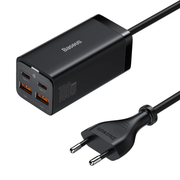 Baseus GaN3 Pro fast universal GaN charger 2 x USB Type C / 2x USB 100W PD3.0, QC4.0 +, AFC black (CCGP000101)eng