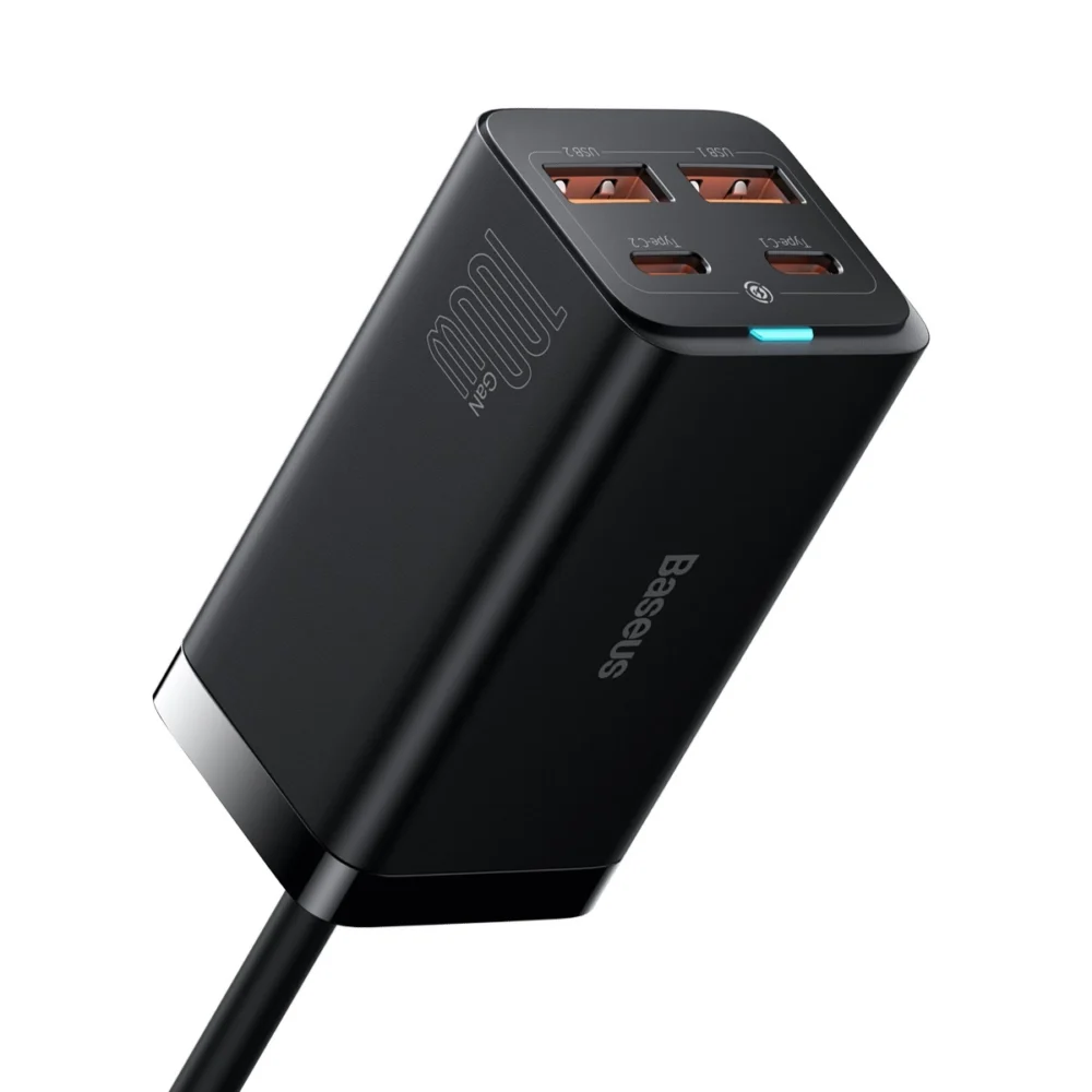 Baseus GaN3 Pro fast universal GaN charger 2 x USB Type C / 2x USB 100W PD3.0, QC4.0 +, AFC black (CCGP000101)eng