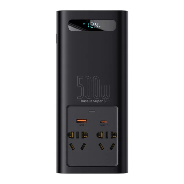 Baseus car power inverter 150W 12V / 500W 220V (EU and CN plug) black (CGNB000101)eng