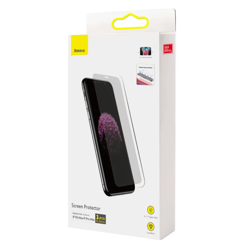 Baseus Privacy Anti Spy tempered glass for iPhone 11 Pro Max / iPhone XS Max with positionereng