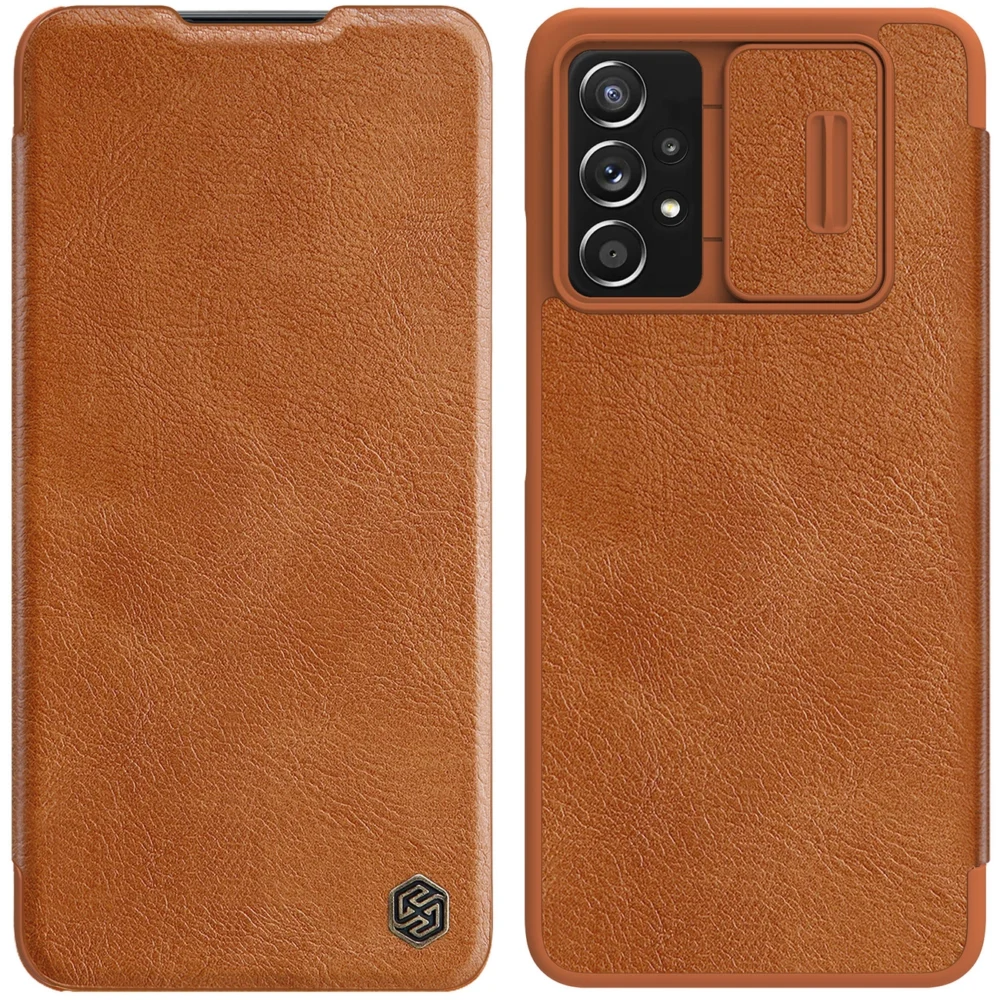 Nillkin Qin leather holster case for Samsung Galaxy A73 browneng