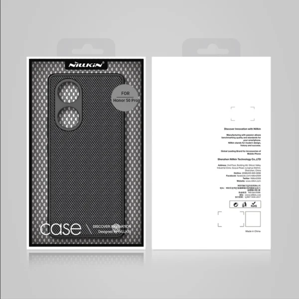 Nillkin Textured Case durable reinforced case with gel frame and nylon back for Honor 50 Pro blackeng