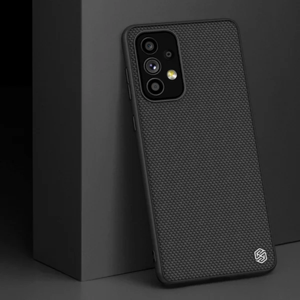 Nillkin Textured Case durable reinforced case with gel frame and nylon back for Samsung Galaxy A73 blackeng