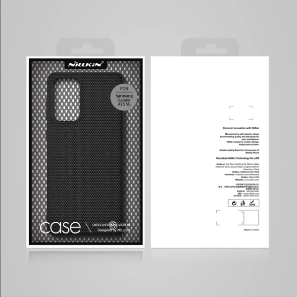 Nillkin Textured Case durable reinforced case with gel frame and nylon back for Samsung Galaxy A73 blackeng
