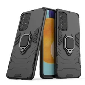 Ring Armor tough hybrid case cover + magnetic holder for Samsung Galaxy A73 blackeng