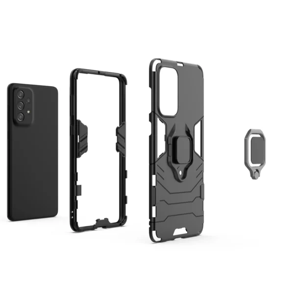 Ring Armor tough hybrid case cover + magnetic holder for Samsung Galaxy A73 blackeng