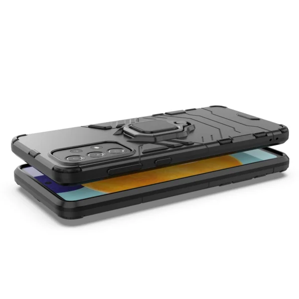 Ring Armor tough hybrid case cover + magnetic holder for Samsung Galaxy A73 blackeng