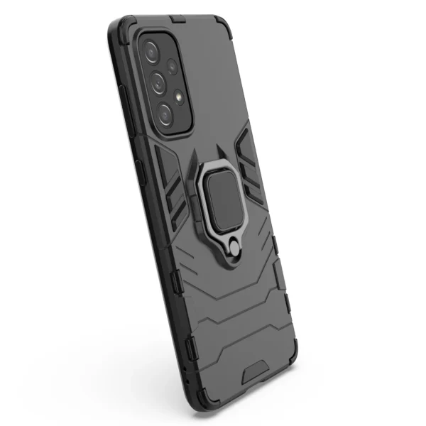 Ring Armor tough hybrid case cover + magnetic holder for Samsung Galaxy A73 blackeng