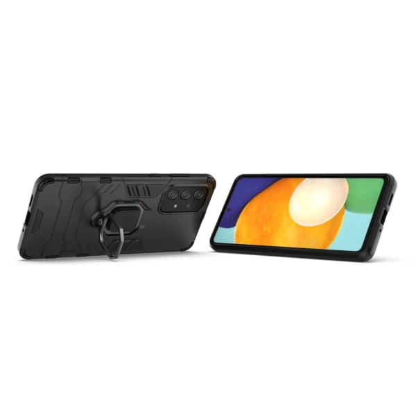 Ring Armor tough hybrid case cover + magnetic holder for Samsung Galaxy A73 blackeng