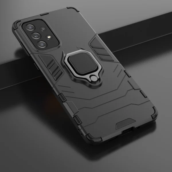 Ring Armor tough hybrid case cover + magnetic holder for Samsung Galaxy A73 blackeng