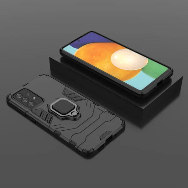 Ring Armor tough hybrid case cover + magnetic holder for Samsung Galaxy A73 blackeng