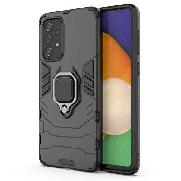 Ring Armor tough hybrid case cover + magnetic holder for Samsung Galaxy A73 blackeng