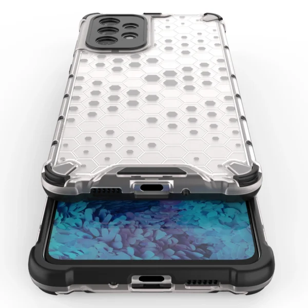 Honeycomb case armored cover with a gel frame for Samsung Galaxy A73 blackeng