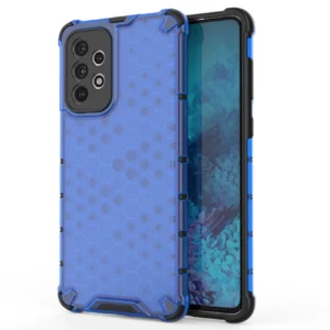 Honeycomb case armored cover with a gel frame for Samsung Galaxy A73 blueeng