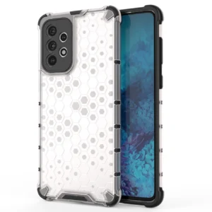 Honeycomb case armored cover with a gel frame for Samsung Galaxy A73 transparenteng