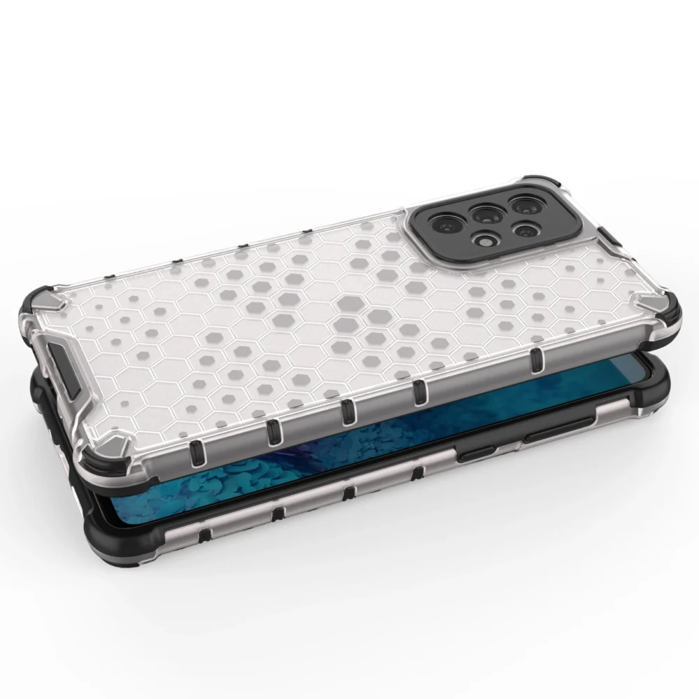 Honeycomb case armored cover with a gel frame for Samsung Galaxy A73 transparenteng