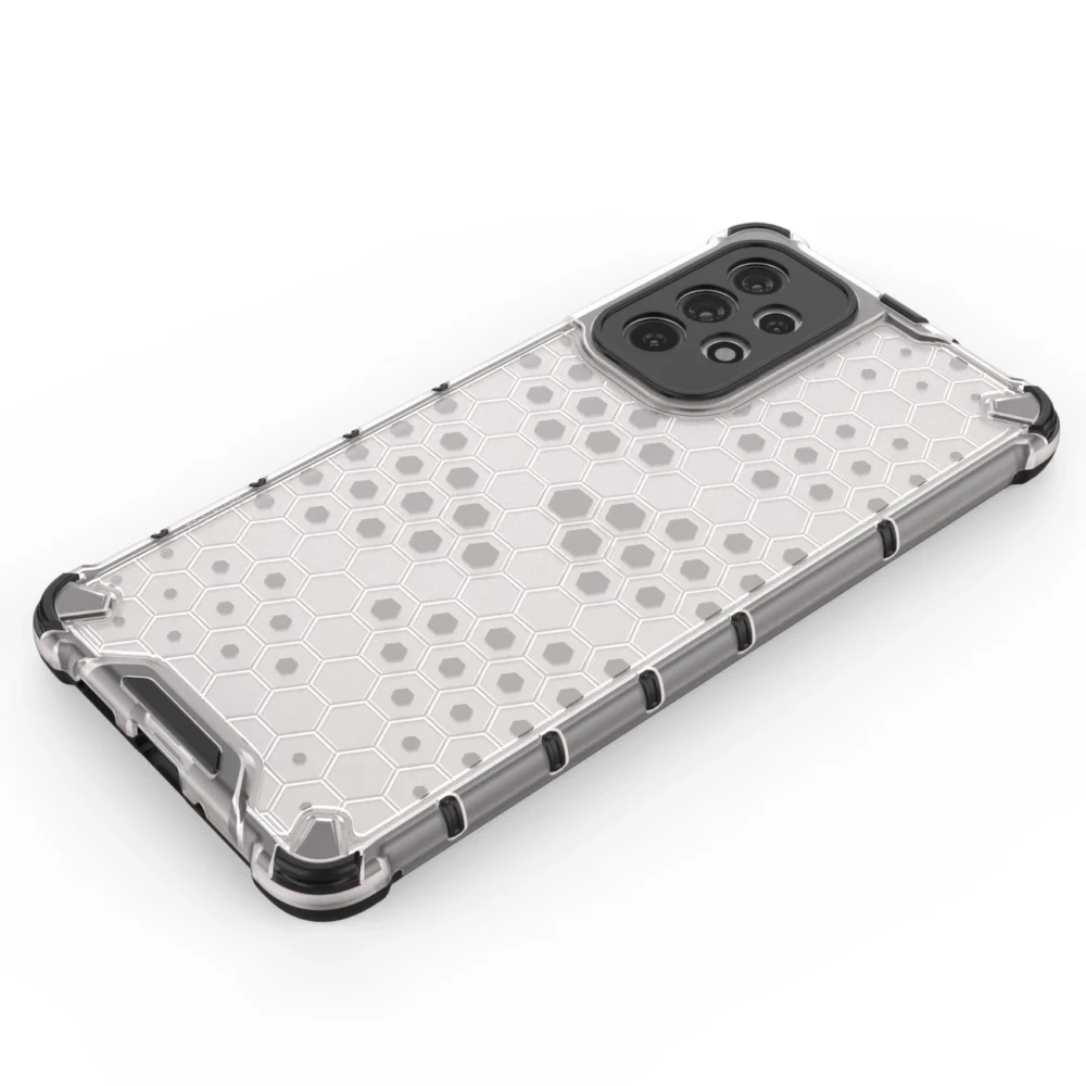 Honeycomb case armored cover with a gel frame for Samsung Galaxy A73 transparenteng
