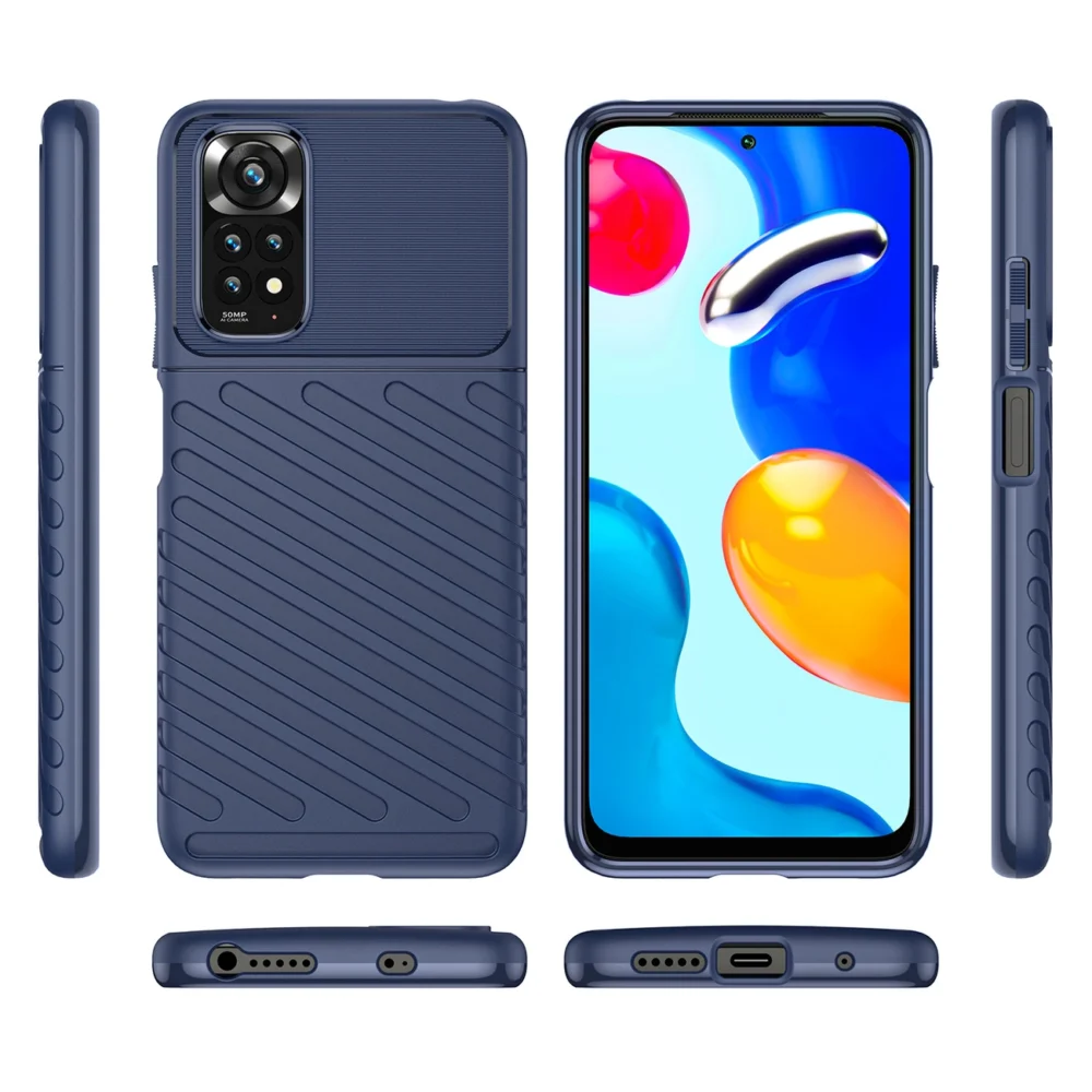 Thunder Case Flexible Armored Cover Sleeve for Xiaomi Redmi Note 11 Pro 5G / 11 Pro blueeng